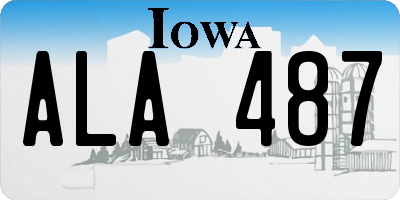 IA license plate ALA487