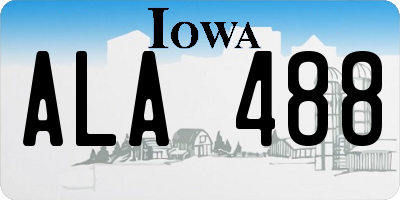 IA license plate ALA488