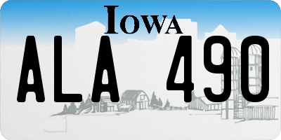 IA license plate ALA490