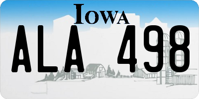 IA license plate ALA498