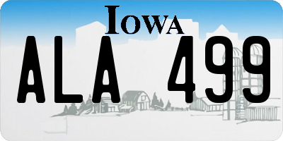 IA license plate ALA499