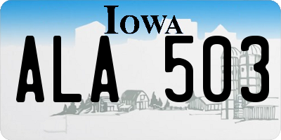 IA license plate ALA503