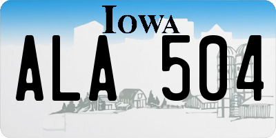 IA license plate ALA504