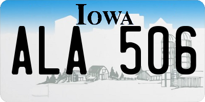 IA license plate ALA506