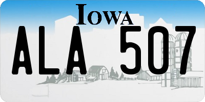 IA license plate ALA507