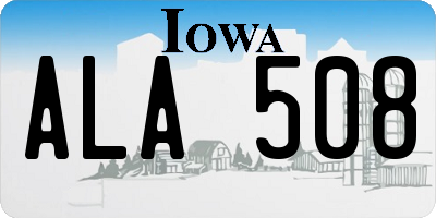 IA license plate ALA508