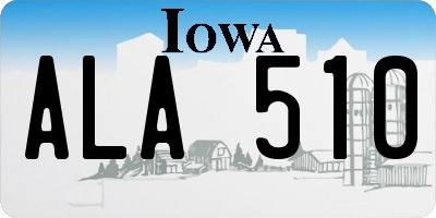 IA license plate ALA510