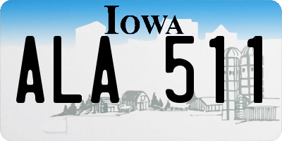 IA license plate ALA511