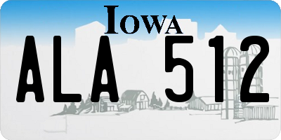 IA license plate ALA512