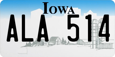 IA license plate ALA514