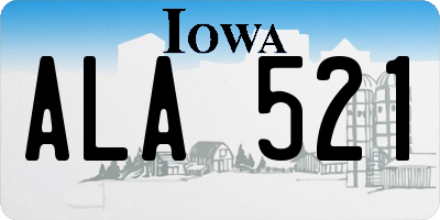 IA license plate ALA521