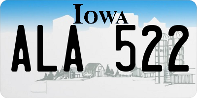 IA license plate ALA522
