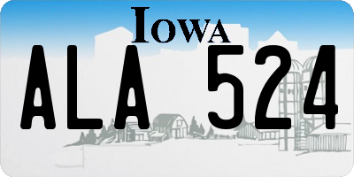 IA license plate ALA524