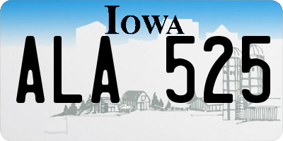 IA license plate ALA525