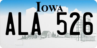 IA license plate ALA526