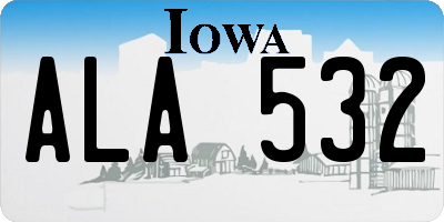 IA license plate ALA532