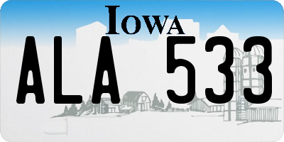 IA license plate ALA533