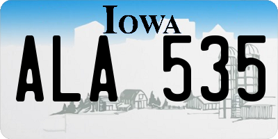 IA license plate ALA535
