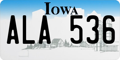 IA license plate ALA536