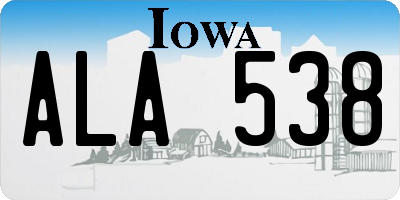 IA license plate ALA538