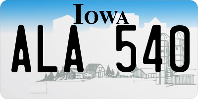 IA license plate ALA540