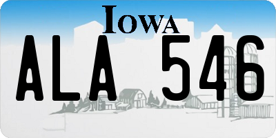 IA license plate ALA546