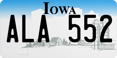 IA license plate ALA552