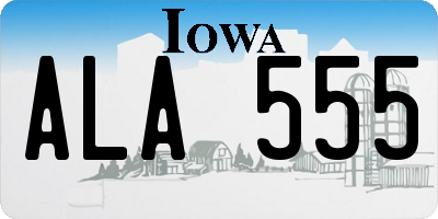 IA license plate ALA555