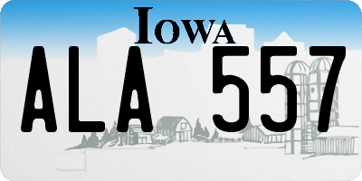 IA license plate ALA557