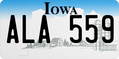 IA license plate ALA559