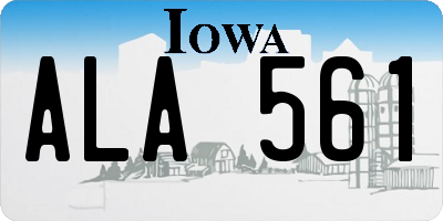 IA license plate ALA561