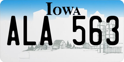 IA license plate ALA563