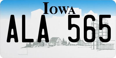 IA license plate ALA565