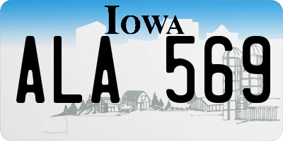IA license plate ALA569