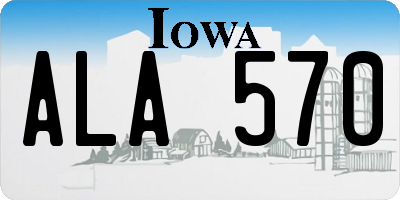 IA license plate ALA570