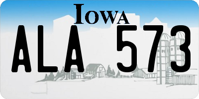 IA license plate ALA573