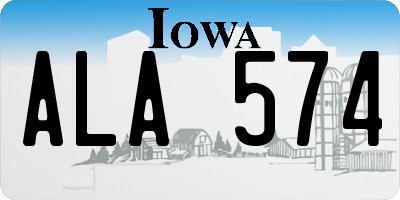 IA license plate ALA574