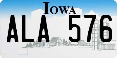IA license plate ALA576