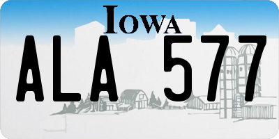 IA license plate ALA577