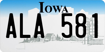 IA license plate ALA581