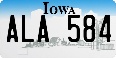 IA license plate ALA584