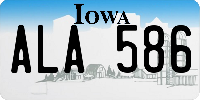 IA license plate ALA586