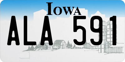 IA license plate ALA591