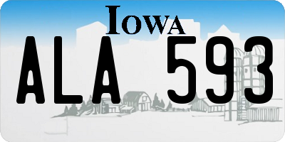 IA license plate ALA593