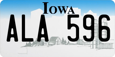 IA license plate ALA596