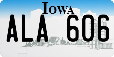 IA license plate ALA606