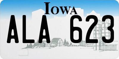 IA license plate ALA623