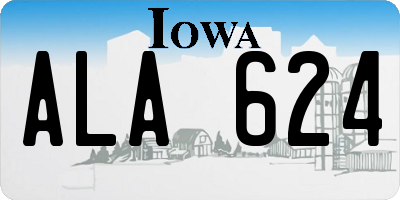 IA license plate ALA624