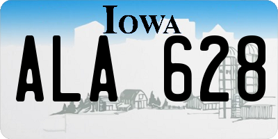 IA license plate ALA628
