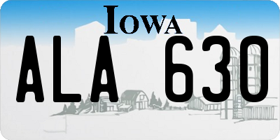 IA license plate ALA630